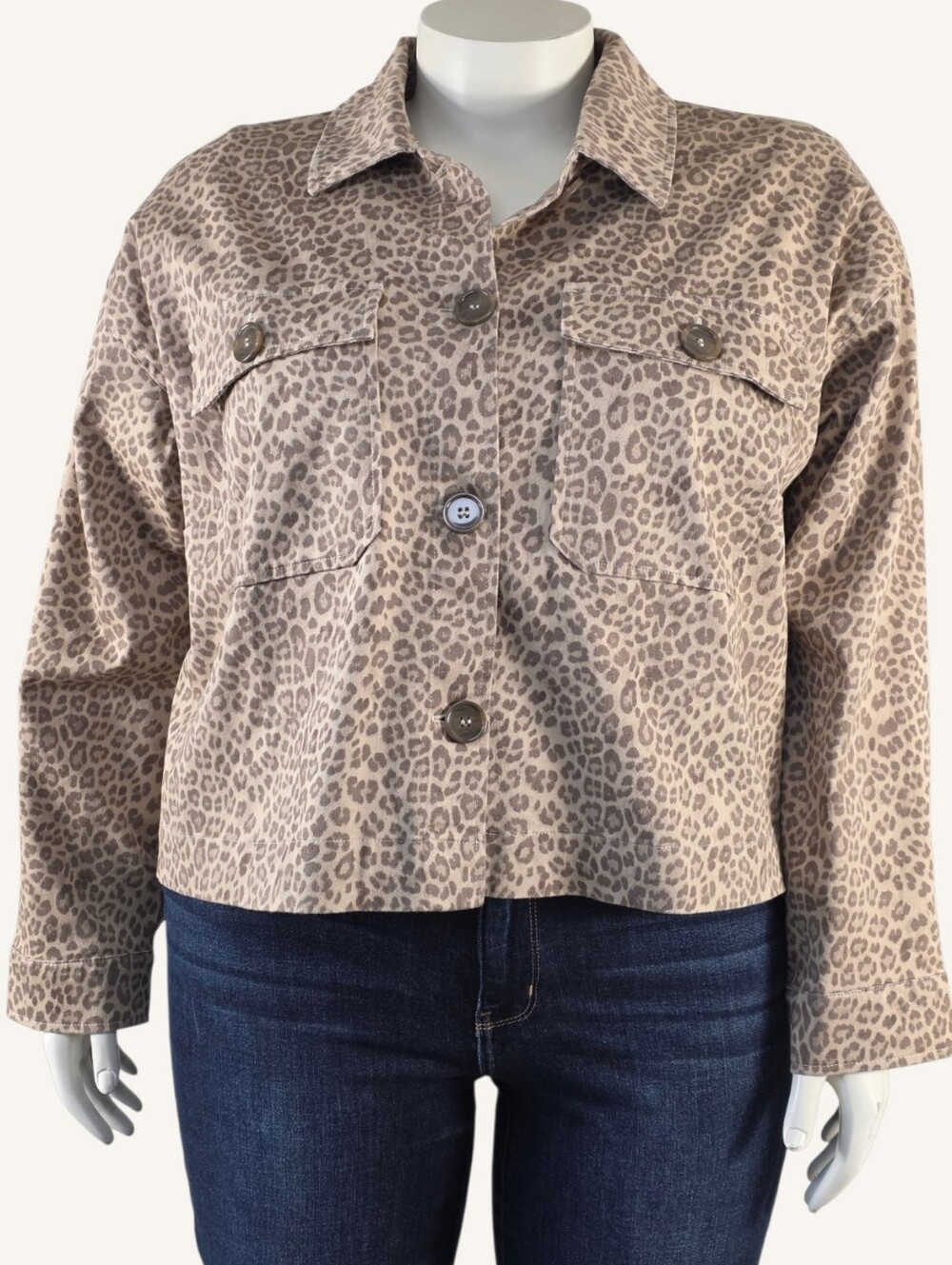 Torrid Leopard Stretch Twill Cropped Jacket 2X 18-20 NWT